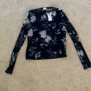 Abercrombie and Fitch mesh slash cut long sleeve top